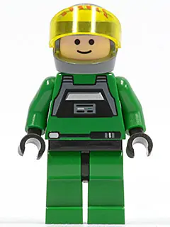SW0031B:  Rebel Pilot A-wing - Light Nougat Head, Trans-Yellow Visor, Green Jumpsuit
