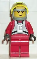 Minifigurka: SW0032:  Rebel Pilot B-wing (Yellow Head, Light Gray Helmet, Trans-Yellow Visor)