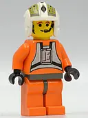 Minifigurka: SW0033:  Rebel Pilot Y-wing (Jon 'Dutch' Vander, Gold Leader) - Yellow Head, Dark Gray Hips