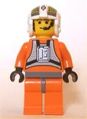 Minifigurka: SW0033A:  Rebel Pilot Y-wing (Jon 'Dutch' Vander, Gold Leader) - Yellow Head, Dark Bluish Gray Hips