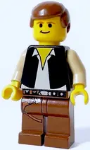 Minifigurka: SW0045:  Han Solo - Yellow Head, Black Vest over Tan Shirt, Brown Legs with Belts