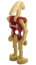 Minifigurka: SW0047:  Security Battle Droid - Dark Red Torso with Tan Insignia, Angled Arms