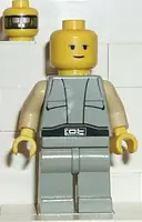 Minifigurka: SW0049:  Lobot - Light Gray Uniform, Yellow Head