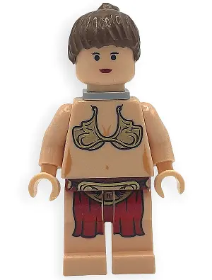 SW0085:  Princess Leia - Jabba Slave Outfit, Reddish Brown Ponytail, Neck Bracket