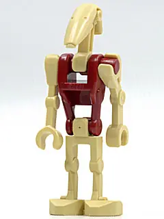 SW0096:  Security Battle Droid - Dark Red Torso, Angled Arm and Straight Arm