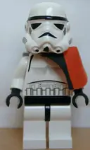 Minifigurka: SW0109A:  Sandtrooper - Orange Pauldron (Solid), No Survival Backpack, No Dirt Stains, Helmet with Solid Mouth Pattern and Solid Black Head