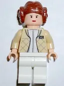 Minifigurka: SW0113:  Princess Leia - Hoth Outfit, Tan Jacket, Textured Hair with Buns