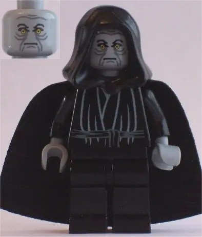 SW0124:  Emperor Palpatine - Light Bluish Gray Head, Light Bluish Gray Hands