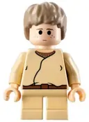 Minifigurka: SW0159:  Anakin Skywalker - Short Legs, Short Tousled Hair, Reddish Brown Belt