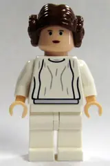 SW0175:  Princess Leia - White Dress, Simple Belt, Small Eyes, Textured Hair