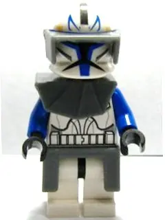 SW0194:  Clone Trooper Captain Rex, 501st Legion (Phase 1) - Dark Bluish Gray Visor, Pauldron, and Kama, Large Eyes