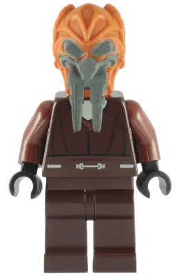 SW0198:  Plo Koon - Dark Brown Robe, Tan Shirt, Plain Legs