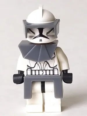 SW0203:  Clone Trooper (Phase 1) - Dark Bluish Gray Visor, Pauldron, and Kama, Large Eyes