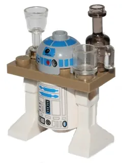 SW0217A:  Astromech Droid, R2-D2 - Dark Tan Serving Tray, Light Bluish Gray Head
