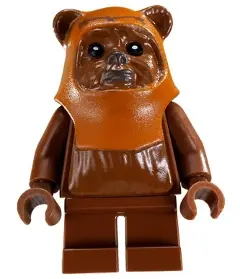SW0237:  Wicket (Ewok) - Printed Dark Orange Hood, Reddish Brown Face