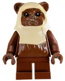 Minifigurka: SW0238:  Paploo (Ewok) - Reddish Brown Head with Tan Hood Pattern