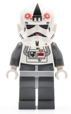 SW0262:  AT-AT Driver - Red Imperial Logo, Bluish Grays, Black Head, Stormtrooper Type 2 Helmet