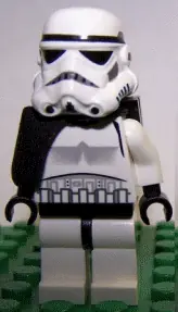 SW0271:  Sandtrooper - Black Pauldron (Solid), Survival Backpack, No Dirt Stains, Helmet with Dotted Mouth Pattern and Solid Black Head