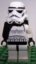 Minifigurka: SW0271:  Sandtrooper - Black Pauldron (Solid), Survival Backpack, No Dirt Stains, Helmet with Dotted Mouth Pattern and Solid Black Head