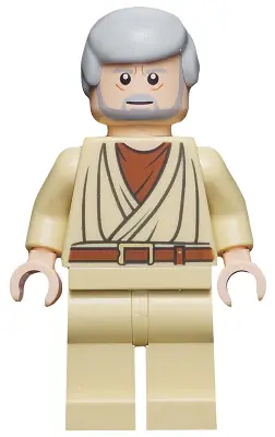 SW0274:  Obi-Wan Kenobi - Old, Light Bluish Gray Hair and Beard, Eyes with Glints