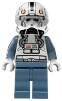 Minifigurka: SW0281:  Clone Trooper V-wing Pilot (Phase 2) - Sand Blue Arms and Legs, White Head