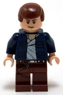 Minifigurka: SW0290:  Han Solo, Reddish Brown Legs with Holster Pattern, Open Jacket