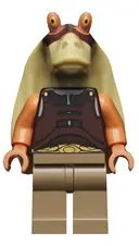 Minifigurka: SW0302:  Gungan Soldier - Dark Brown Vest, Dark Tan Legs, Printed Head