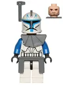 Minifigurka: SW0314:  Clone Trooper Captain Rex, 501st Legion (Phase 1) - Dark Bluish Gray Rangefinder, Pauldron, and Kama, Large Eyes