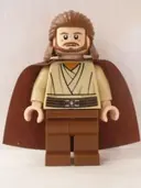 Minifigurka: SW0322:  Qui-Gon Jinn - Light Nougat Head, Reddish Brown Legs and Cape