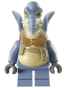 SW0325:  Watto - Sand Blue, Printed Head, Dark Bluish Gray Hands