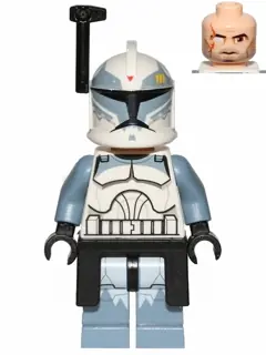 SW0330:  Clone Trooper Commander Wolffe, 104th Battalion 'Wolfpack' (Phase 1) - Black Rangefinder and Kama, Sand Blue Markings, Large Eyes