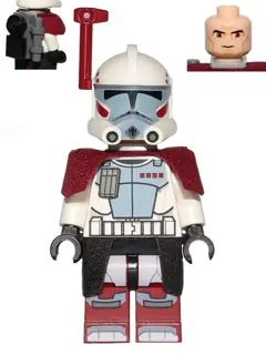 SW0377:  Clone ARC Trooper Hammer, Rancor Battalion (Phase 2) - Dark Red Cloth Pauldron, Black Cloth Kama, Large Eyes