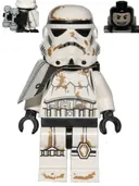 Minifigurka: SW0383:  Sandtrooper - White Pauldron, Survival Backpack, Dirt Stains, Balaclava Head Print and Helmet with Dotted Mouth Pattern
