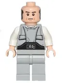 Minifigurka: SW0400:  Lobot - Light Bluish Gray Uniform, Light Nougat Head, Black Eyebrows
