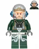 Minifigurka: SW0437:  Rebel Pilot A-wing (Open Helmet, Dark Green Jumpsuit, Frown / Scared) (Arvel Crynyd)