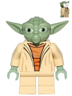 SW0446:  Yoda - Clone Wars, White Hair, Torso with Back Print