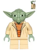 Minifigurka: SW0446:  Yoda - Clone Wars, White Hair, Torso with Back Print