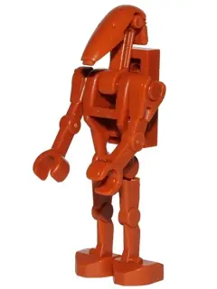 SW0467B:  Battle Droid - Dark Orange, Angled Arm and Straight Arm, 1 x 2 Plate on Back