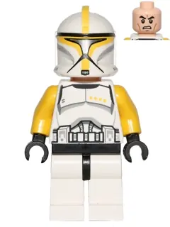 SW0481:  Clone Trooper Commander (Phase 1) - Yellow Arms, Scowl