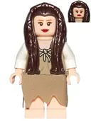 Minifigurka: SW0504:  Princess Leia - Endor Outfit, Dark Tan Robe and Skirt, Loose Hair