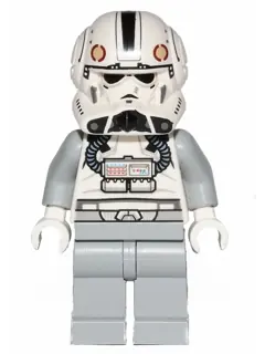SW0525:  Clone Trooper V-wing Pilot (Phase 2) - Light Bluish Gray Arms and Legs, White Head
