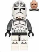 Minifigurka: SW0537:  Clone Trooper, 104th Battalion 'Wolfpack' (Phase 2) - Dark Bluish Gray Markings, Large Eyes