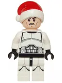 Minifigurka: SW0596:  Clone Trooper - Printed Legs, Santa Hat, Scowl