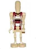 Minifigurka: SW0600:  Security Battle Droid - Dark Red Torso with Tan Insignia, Angled Arm and Straight Arm