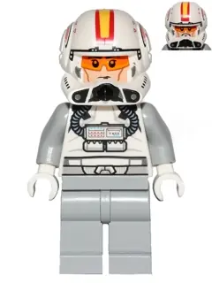 SW0608:  Clone Trooper Pilot (Phase 2) - Light Bluish Gray Arms and Legs, Light Nougat Head