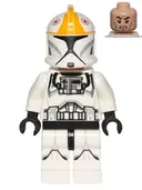 Minifigurka: SW0609:  Clone Trooper Pilot (Phase 1) - Bright Light Orange Markings, Printed Legs, Scowl