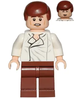 SW0612:  Han Solo - White Shirt with Wrinkles on Front, Reddish Brown Legs, Dual Sided Head, Cheek Lines