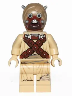 SW0620:  Tusken Raider - Dark Tan Head with Spikes, Crossed Belts, Printed Legs