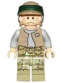 Minifigurka: SW0646:  Endor Rebel Trooper - Dark Tan Vest, Tan Beard (Commander Rex)