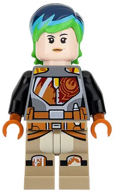SW0742:  Sabine Wren - Bright Green and Dark Blue Hair